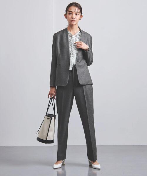 UNITED ARROWS(ユナイテッドアローズ)の「<UNITED ARROWS> クラス ツイード ノーラペル ジャケット B◆(ノーカラージャケット・レディース・ベージュ/ダークグレー・40/38/36/34)」の8枚目の写真