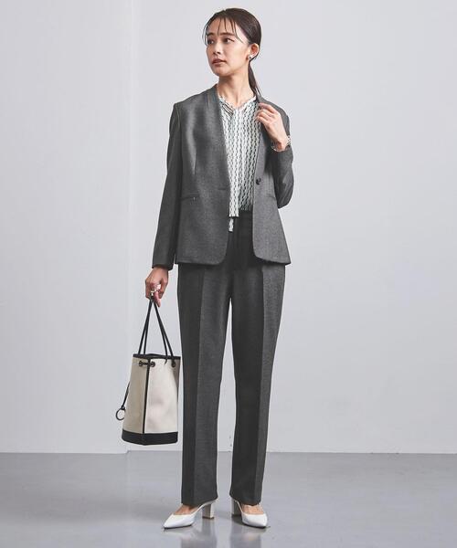 UNITED ARROWS(ユナイテッドアローズ)の「<UNITED ARROWS> クラス ツイード ノーラペル ジャケット B◆(ノーカラージャケット・レディース・ベージュ/ダークグレー・40/38/36/34)」の7枚目の写真