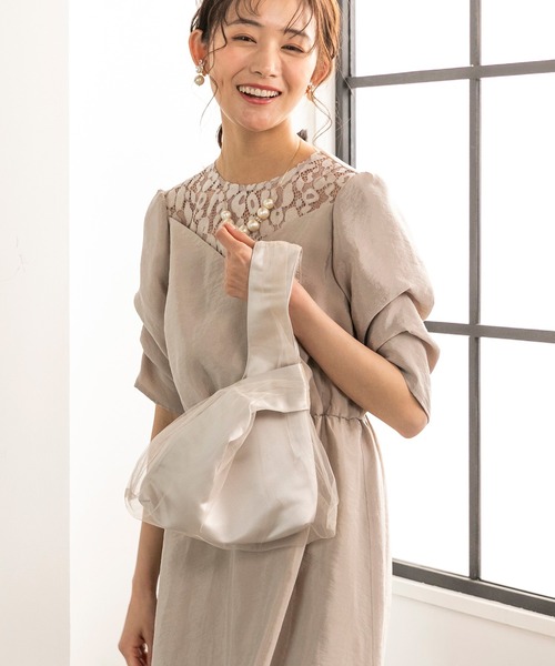 kaene（カエン）の「【kaene】チュールバッグ（ハンドバッグ・レディース・カーキ/ブラック/ベージュ・FREE）」の16枚目の写真