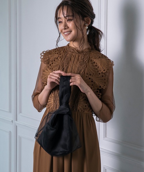 kaene（カエン）の「【kaene】チュールバッグ（ハンドバッグ・レディース・カーキ/ブラック/ベージュ・FREE）」の22枚目の写真