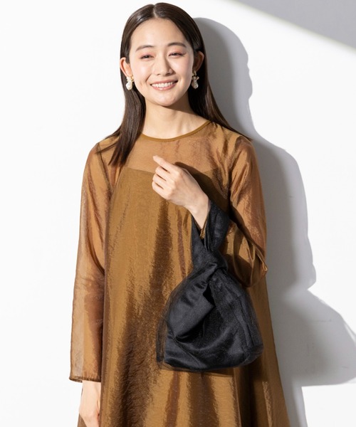 kaene（カエン）の「【kaene】チュールバッグ（ハンドバッグ・レディース・カーキ/ブラック/ベージュ・FREE）」の21枚目の写真