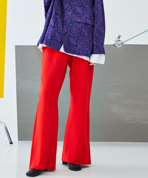 MAISON SPECIAL（メゾンスペシャル）の「《ユニセックスアイテム》ニットピンタックフレアパンツ 【MAISON SPECIAL/メゾンスペシャル】（その他パンツ・メンズ・グリーン/ブルー/ブラック/パープル/レッド/アイボリー・0/1/2）」の6枚目の写真