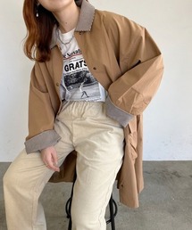 nemne store | こっくりカラーの配色ステンカラーコート(ステンカラーコート)