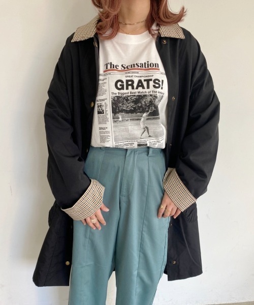 nemne store(ネンネストア)の「こっくりカラーの配色ステンカラーコート(ステンカラーコート・レディース・カーキ/ブラック/ベージュ・フリー)」の21枚目の写真