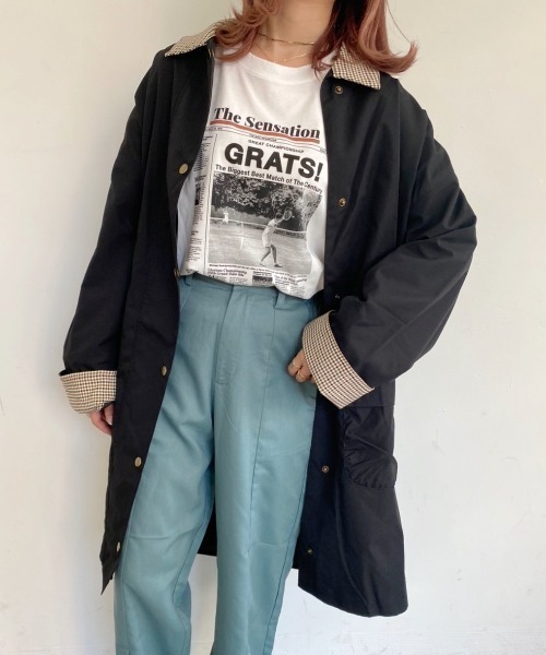 nemne store(ネンネストア)の「こっくりカラーの配色ステンカラーコート(ステンカラーコート・レディース・カーキ/ブラック/ベージュ・フリー)」の13枚目の写真