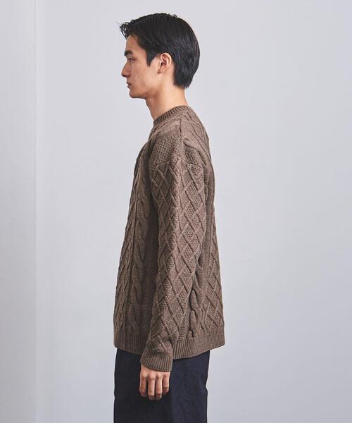 BATONER(バトナー)の「【別注】<BATONER(バトナー)>アラン ハイネック ニット(ニット/セーター・メンズ・ダークブラウン/ナチュラル・1/2)」の8枚目の写真