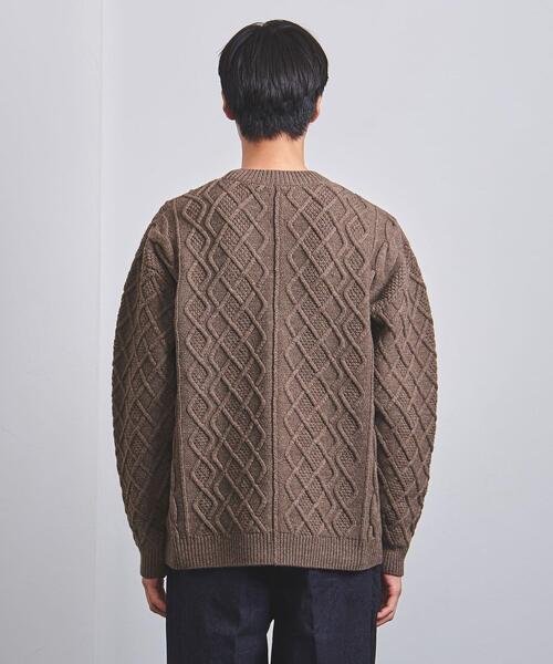 BATONER(バトナー)の「【別注】<BATONER(バトナー)>アラン ハイネック ニット(ニット/セーター・メンズ・ダークブラウン/ナチュラル・1/2)」の5枚目の写真