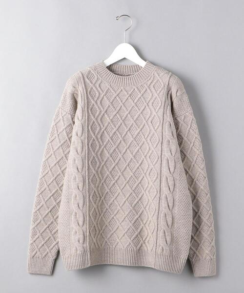 BATONER(バトナー)の「【別注】<BATONER(バトナー)>アラン ハイネック ニット(ニット/セーター・メンズ・ダークブラウン/ナチュラル・1/2)」の14枚目の写真