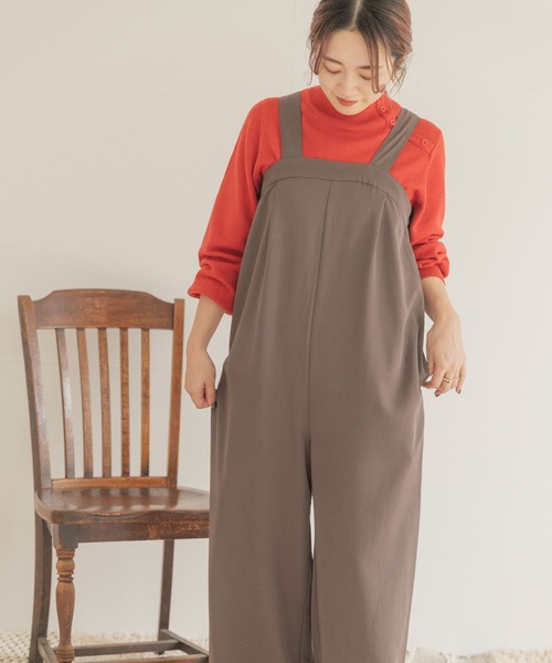 ITEMS URBANRESEARCH（アイテムズ アーバンリサーチ）の「ワイドパンツオールインワン（つなぎ/オールインワン・レディース・グリーン/ダークブラウン/ブラック・FREE）」の3枚目の写真