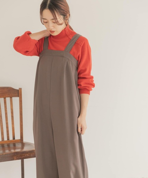 ITEMS URBANRESEARCH（アイテムズ アーバンリサーチ）の「ワイドパンツオールインワン（つなぎ/オールインワン・レディース・グリーン/ダークブラウン/ブラック・FREE）」の4枚目の写真