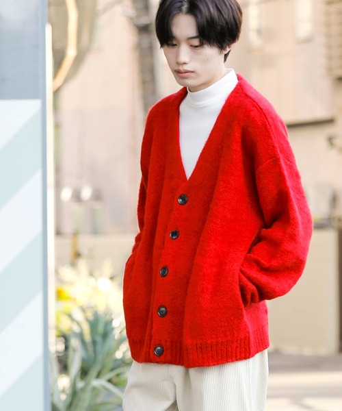 A.S.M(エーエスエム)の「シャギー モヘアタッチ オーバーサイズ ニット カーディガン(カーディガン/ボレロ・メンズ・ブラック/レッド/マスタード/ブルー/グリーン・48/50)」の5枚目の写真