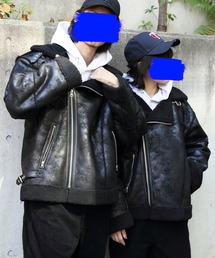 ８(eight) | フェイクムートンワイドライダースジャケット(ムートンコート)