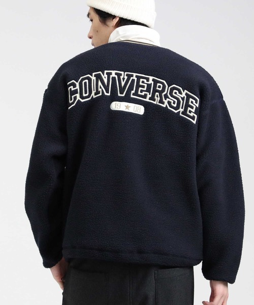 CONVERSE(コンバース)の「【CONVERSE】シープボアクルー(スウェット・メンズ・ネイビー/オフホワイト/グリーン・M/L/XL)」の3枚目の写真