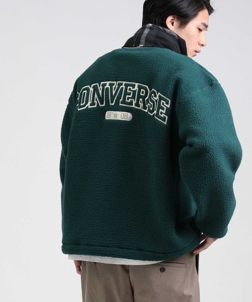 CONVERSE(コンバース)の「【CONVERSE】シープボアクルー(スウェット・メンズ・ネイビー/オフホワイト/グリーン・M/L/XL)」の2枚目の写真