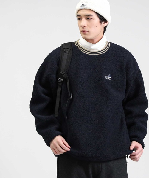 CONVERSE(コンバース)の「【CONVERSE】シープボアクルー(スウェット・メンズ・ネイビー/オフホワイト/グリーン・M/L/XL)」の9枚目の写真