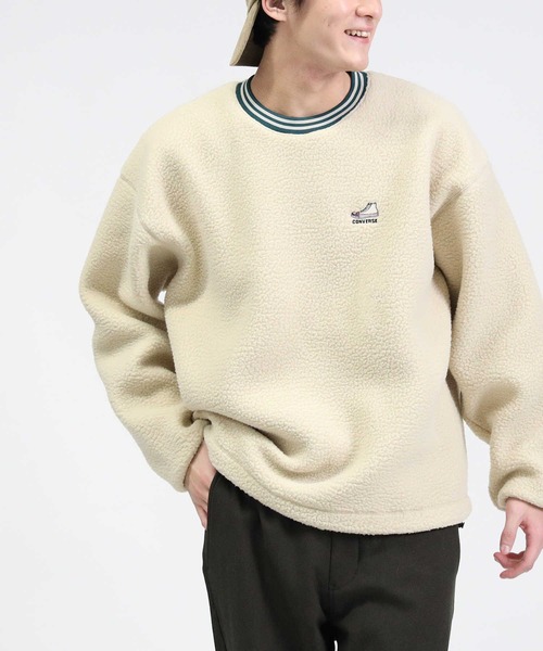 CONVERSE(コンバース)の「【CONVERSE】シープボアクルー(スウェット・メンズ・ネイビー/オフホワイト/グリーン・M/L/XL)」の16枚目の写真