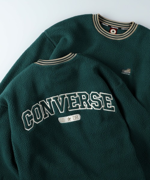 CONVERSE(コンバース)の「【CONVERSE】シープボアクルー(スウェット・メンズ・ネイビー/オフホワイト/グリーン・M/L/XL)」の5枚目の写真
