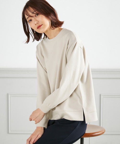 Petit Honfleur（プチオンフルール）の「Ｗフェイス表起毛プルオーバー（Tシャツ/カットソー・レディース・ベージュ/ピンク/チャコール・M/L）」の3枚目の写真