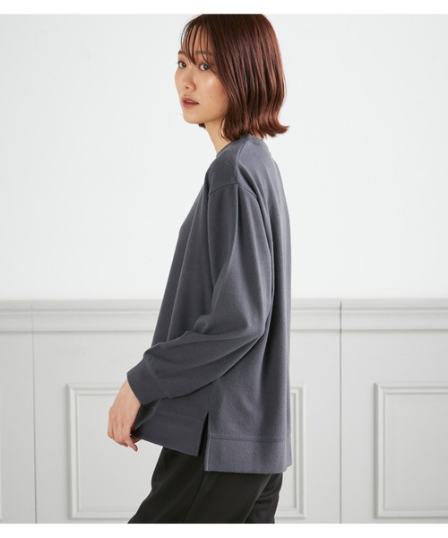 Petit Honfleur（プチオンフルール）の「Ｗフェイス表起毛プルオーバー（Tシャツ/カットソー・レディース・ベージュ/ピンク/チャコール・M/L）」の6枚目の写真