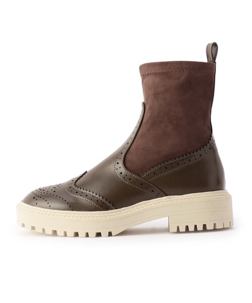 ESPERANZA(エスペランサ)の「◆【KLC BY esp】ウイングチップソックストラックソールブーツ(ブーツ・レディース・ブラック/こしょう色系・LL/S/M/L)」の5枚目の写真