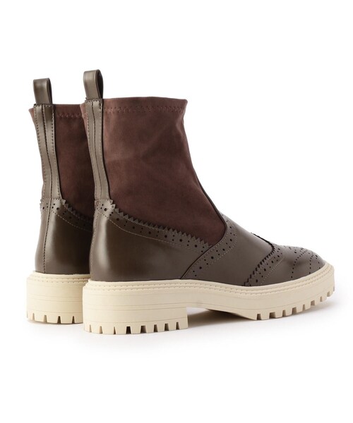 ESPERANZA(エスペランサ)の「◆【KLC BY esp】ウイングチップソックストラックソールブーツ(ブーツ・レディース・ブラック/こしょう色系・LL/S/M/L)」の6枚目の写真