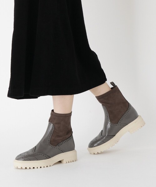 ESPERANZA(エスペランサ)の「◆【KLC BY esp】ウイングチップソックストラックソールブーツ(ブーツ・レディース・ブラック/こしょう色系・LL/S/M/L)」の12枚目の写真