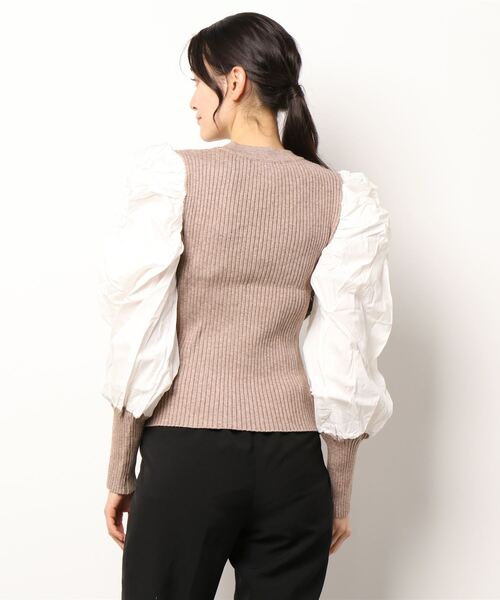 -Myme- Heart be to.（マイミーハートビート）の「puff sleeve knit / パフスリーブニット（ニット/セーター・レディース・ブラック/ブラウン・FREE）」の4枚目の写真