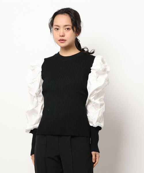 -Myme- Heart be to.（マイミーハートビート）の「puff sleeve knit / パフスリーブニット（ニット/セーター・レディース・ブラック/ブラウン・FREE）」の7枚目の写真