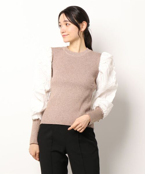 -Myme- Heart be to.（マイミーハートビート）の「puff sleeve knit / パフスリーブニット（ニット/セーター・レディース・ブラック/ブラウン・FREE）」の8枚目の写真