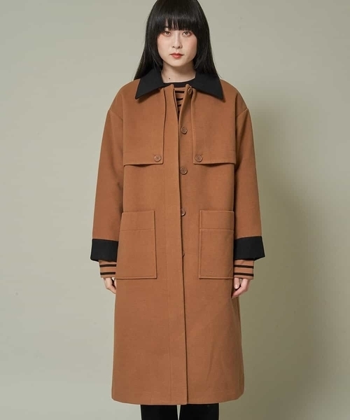 A de a.v.v(アードアー・ヴェ・ヴェ)の「フェイクウール配色ロングコート(ダウンジャケット/コート・レディース・ベージュ/ライトブラウン・36/38)」の13枚目の写真