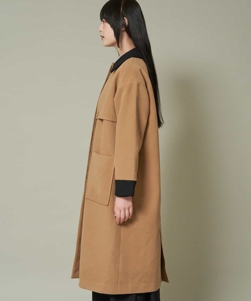 A de a.v.v(アードアー・ヴェ・ヴェ)の「フェイクウール配色ロングコート(ダウンジャケット/コート・レディース・ベージュ/ライトブラウン・36/38)」の15枚目の写真