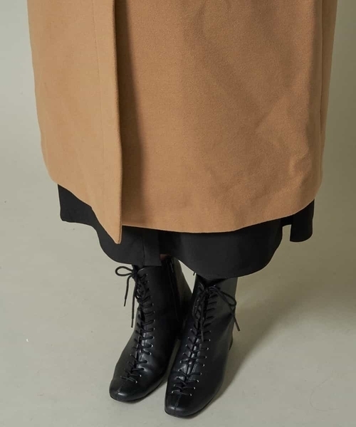 A de a.v.v(アードアー・ヴェ・ヴェ)の「フェイクウール配色ロングコート(ダウンジャケット/コート・レディース・ベージュ/ライトブラウン・36/38)」の20枚目の写真