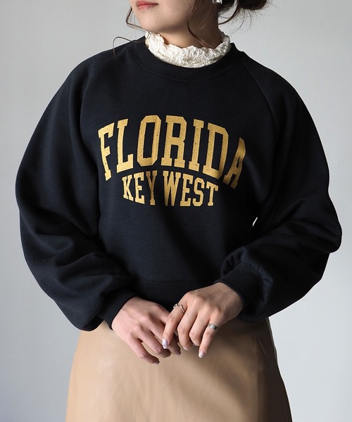 Riberry(リベリー)の「FLORIDAラグランショートスウェット(スウェット・レディース・スミクロ/ベージュ系その他/オートミール/ネイビー・FREE)」の17枚目の写真