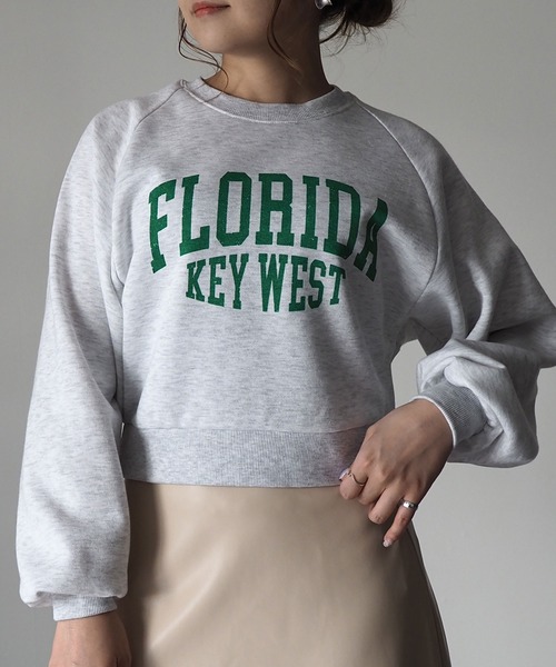 Riberry(リベリー)の「FLORIDAラグランショートスウェット(スウェット・レディース・スミクロ/ベージュ系その他/オートミール/ネイビー・FREE)」の13枚目の写真