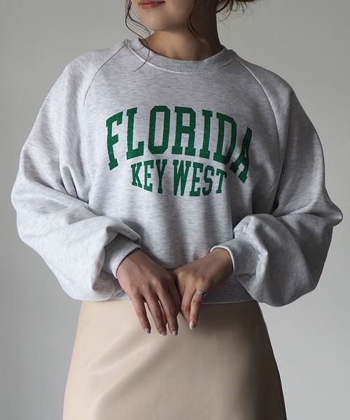 Riberry(リベリー)の「FLORIDAラグランショートスウェット(スウェット・レディース・スミクロ/ベージュ系その他/オートミール/ネイビー・FREE)」の14枚目の写真