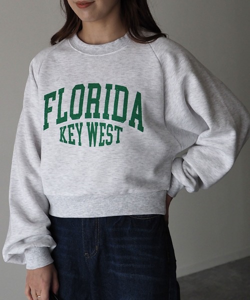 Riberry(リベリー)の「FLORIDAラグランショートスウェット(スウェット・レディース・スミクロ/ベージュ系その他/オートミール/ネイビー・FREE)」の20枚目の写真