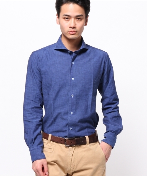 ORIAN DENIM DIVISION/グレーネイビー/メランジコットンシャツ ORIAN DENIM DIVISIONのご紹介です。｜BEAMS F（ビームスF）｜BEAMS