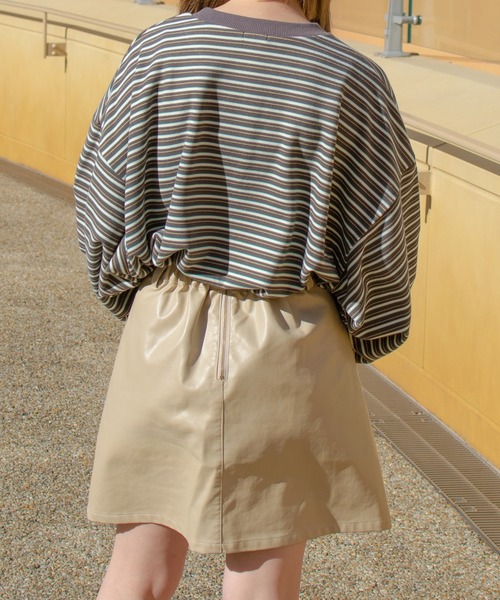 PairPair（ペアペア）の「起毛マルチボーダープルオーバー(ユニセックス)（Tシャツ/カットソー・レディース・ブラック系/グレー系/ブルー系・FREE）」の14枚目の写真