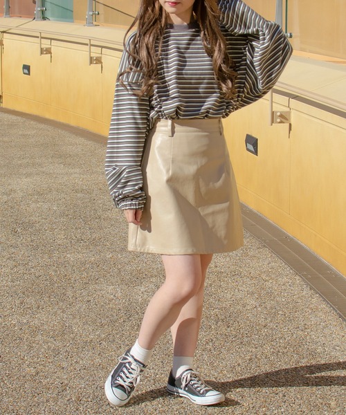 PairPair（ペアペア）の「起毛マルチボーダープルオーバー(ユニセックス)（Tシャツ/カットソー・レディース・ブラック系/グレー系/ブルー系・FREE）」の15枚目の写真