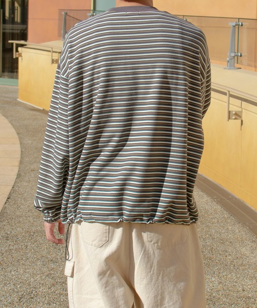 PairPair（ペアペア）の「起毛マルチボーダープルオーバー(ユニセックス)（Tシャツ/カットソー・レディース・ブラック系/グレー系/ブルー系・FREE）」の17枚目の写真