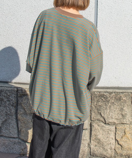 PairPair（ペアペア）の「起毛マルチボーダープルオーバー(ユニセックス)（Tシャツ/カットソー・レディース・ブラック系/グレー系/ブルー系・FREE）」の20枚目の写真