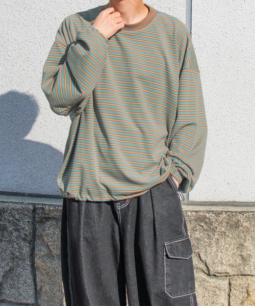 PairPair（ペアペア）の「起毛マルチボーダープルオーバー(ユニセックス)（Tシャツ/カットソー・レディース・ブラック系/グレー系/ブルー系・FREE）」の22枚目の写真