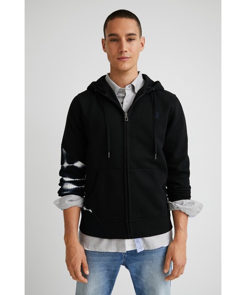 Desigual(デシグアル)の「パッチワーク&タイダイ フーディ(その他トップス・メンズ・ブラック・XL/S/M/L/XXL)」の1枚目の写真
