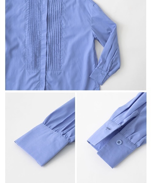 Re:EDIT（リエディ）の「ブロードピンタックブザムシャツチュニック（シャツ/ブラウス・レディース・ブルー系その他/ブルー/ホワイト・MEDIUM/LARGE）」の6枚目の写真