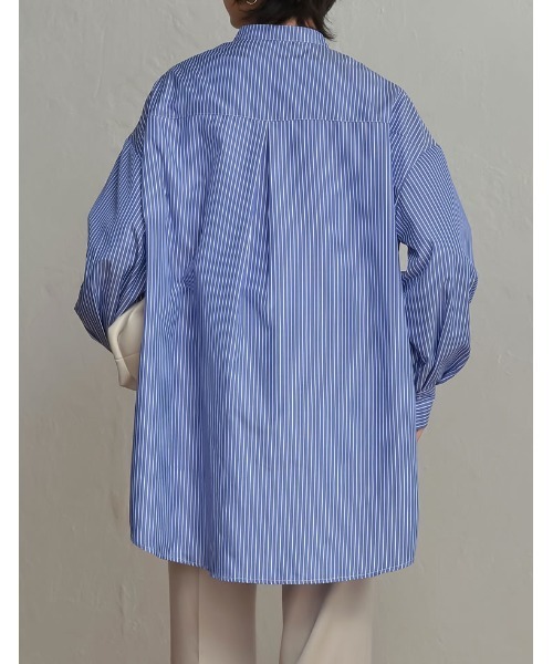 Re:EDIT（リエディ）の「ブロードピンタックブザムシャツチュニック（シャツ/ブラウス・レディース・ブルー系その他/ブルー/ホワイト・MEDIUM/LARGE）」の14枚目の写真