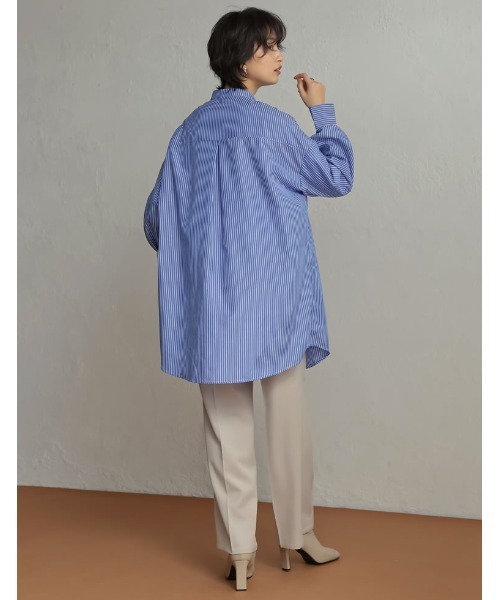 Re:EDIT（リエディ）の「ブロードピンタックブザムシャツチュニック（シャツ/ブラウス・レディース・ブルー系その他/ブルー/ホワイト・MEDIUM/LARGE）」の15枚目の写真