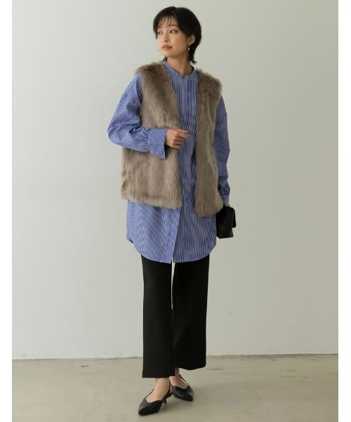 Re:EDIT（リエディ）の「ブロードピンタックブザムシャツチュニック（シャツ/ブラウス・レディース・ブルー系その他/ブルー/ホワイト・MEDIUM/LARGE）」の11枚目の写真