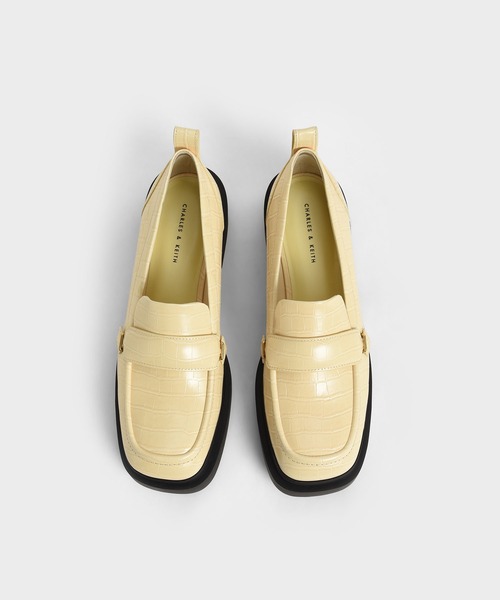 CHARLES & KEITH（チャールズ & キース）の「【販売終了】クロックエフェクト プラットフォームペニーローファー / Croc-Effect Platform Penny Loafers（ローファー・レディース・ブラック/イエロー系その他3・22.5cm/23cm/23.5cm/24.5cm/25cm/25.5cm）」の10枚目の写真