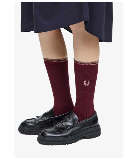 FRED PERRY（フレッドペリー）の「Tipped Socks（ソックス/靴下・メンズ・ホワイト/ブラック/イエロー/ブルー/ブルー系その他/ネイビー/ブラック×ホワイト/サックスブルー/ネイビー系/レッド/ブラック系その他/カーキ・4-6/6-8）」の12枚目の写真