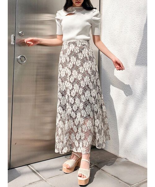dazzlin（ダズリン）の「レースマーメイドスカート（スカート・レディース・ベージュ/モカ/ブルー・SMALL/MEDIUM）」の11枚目の写真